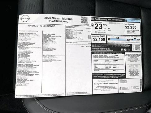 New 2026 Nissan Murano Platinum image 21