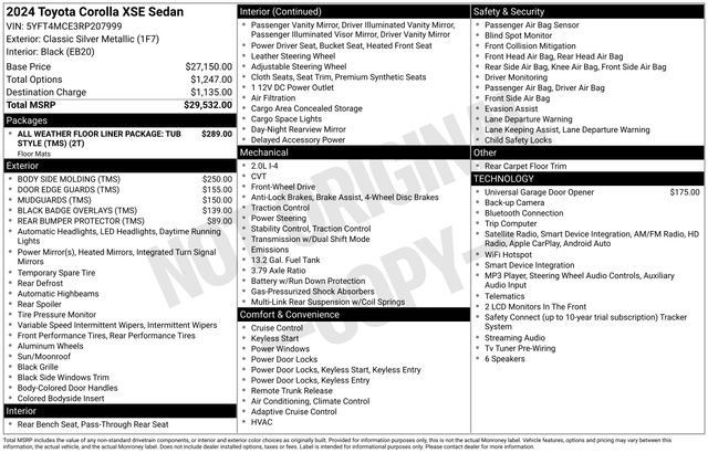 Certified 2024 Toyota Corolla XSE FWD image 27