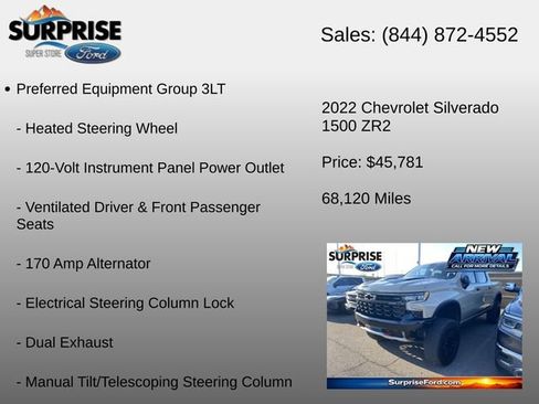 Used 2022 Chevrolet Silverado 1500 ZR2 w/ Technology Package AWD/4WD image 17