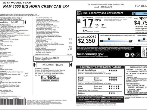 Used 2017 RAM 1500 Big Horn AWD/4WD image 2