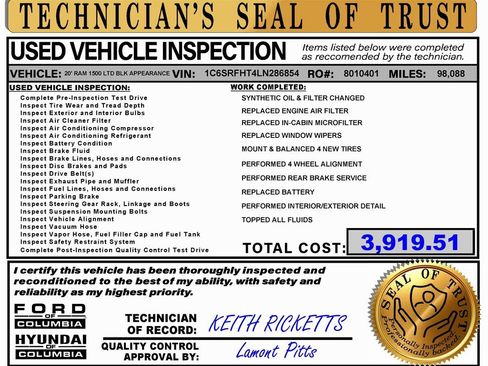 Used 2020 RAM 1500 Limited w/ Black Appearance Package image 2