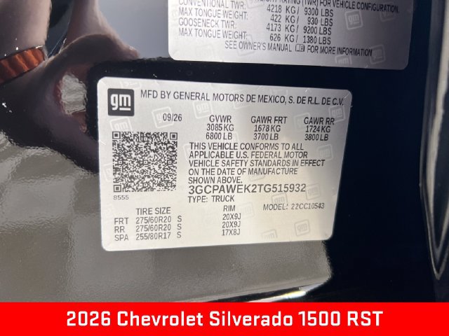 New 2026 Chevrolet Silverado 1500 RST w/ RST Select Package RWD image 25