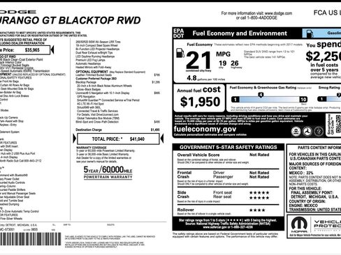 Used 2021 Dodge Durango GT w/ Blacktop Package RWD image 3