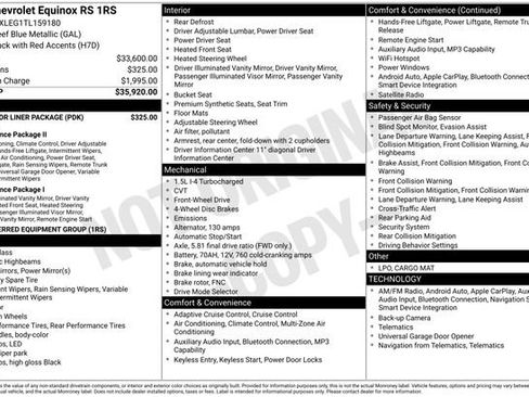 Used 2026 Chevrolet Equinox RS w/ LPO, Floor Liner Package FWD image 23