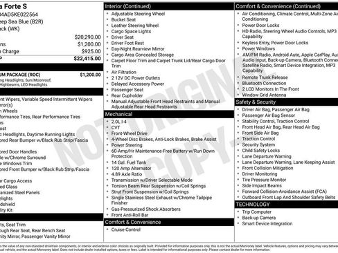 Used 2019 Kia Forte S w/ S Premium Package FWD image 11