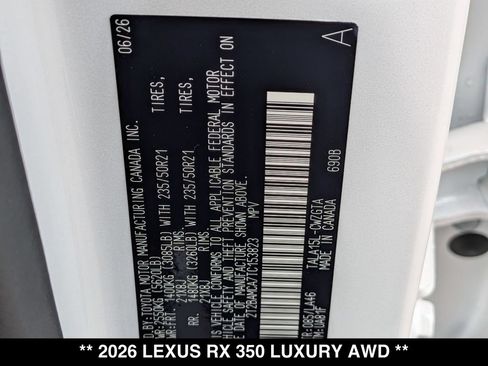 New 2026 Lexus RX 350 AWD w/ Convenience Package image 18