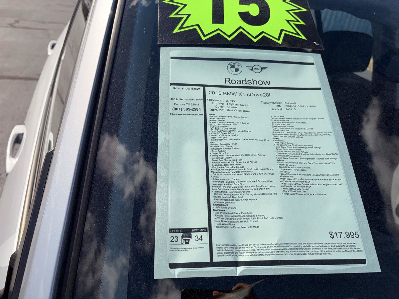 Used 2015 BMW X1 sDrive28i RWD image 19