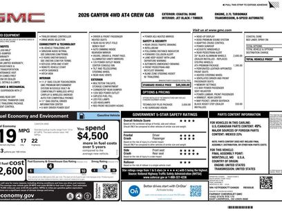 New 2026 GMC Canyon AT4 w/ Technology Plus Package