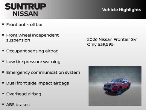 New 2026 Nissan Frontier SV w/ All-Weather Content Package image 16