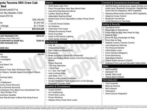 Used 2020 Toyota Tacoma SR5 w/ Technology Package AWD/4WD image 23