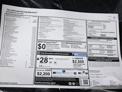 New 2026 BMW X2 xDrive28i w/ Technology Package image 38