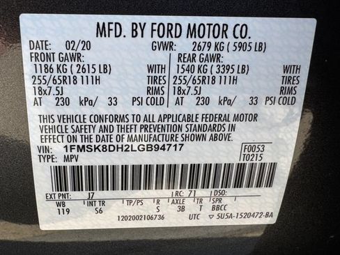 Used 2020 Ford Explorer XLT w/ Equipment Group 202A AWD/4WD image 30