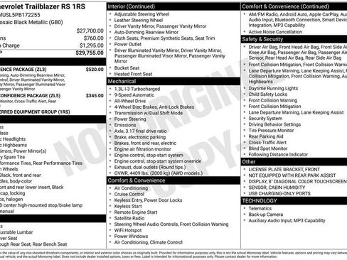 Used 2023 Chevrolet TrailBlazer RS w/ Convenience Package AWD/4WD image 11