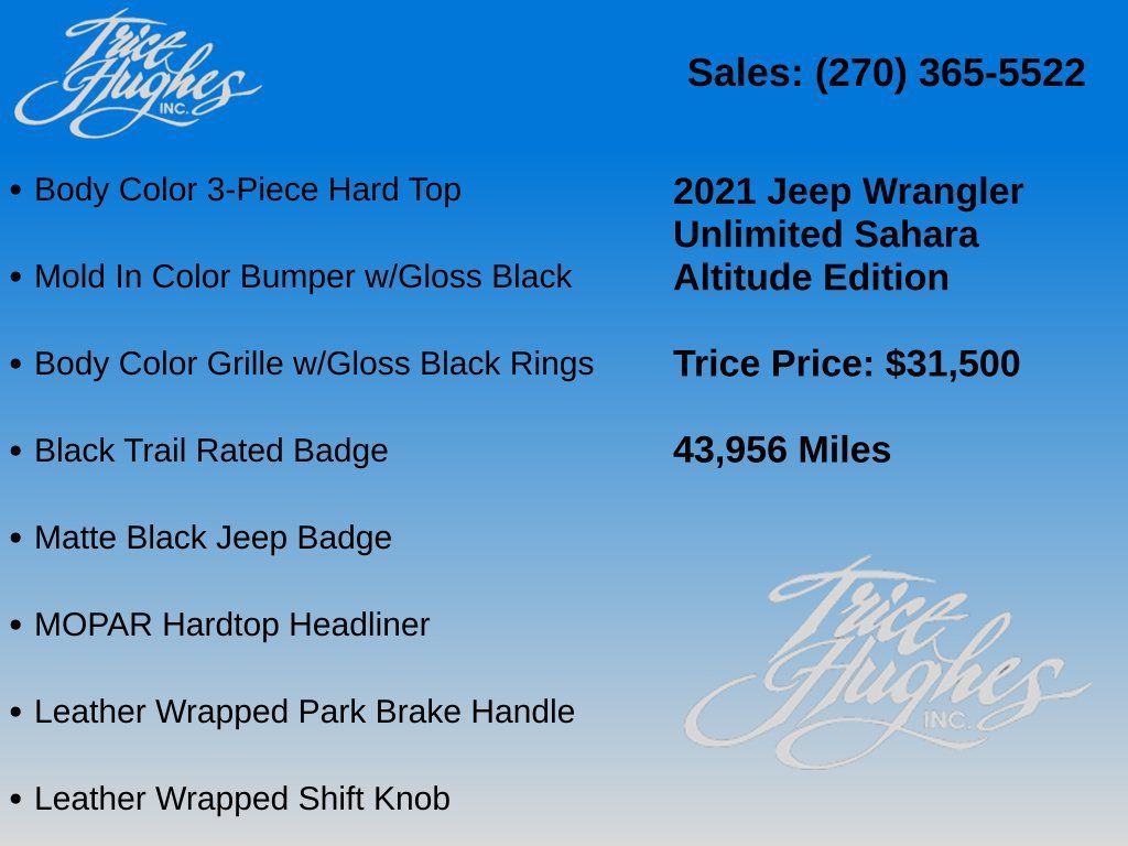 Used 2021 Jeep Wrangler Unlimited Sahara AWD/4WD image 20
