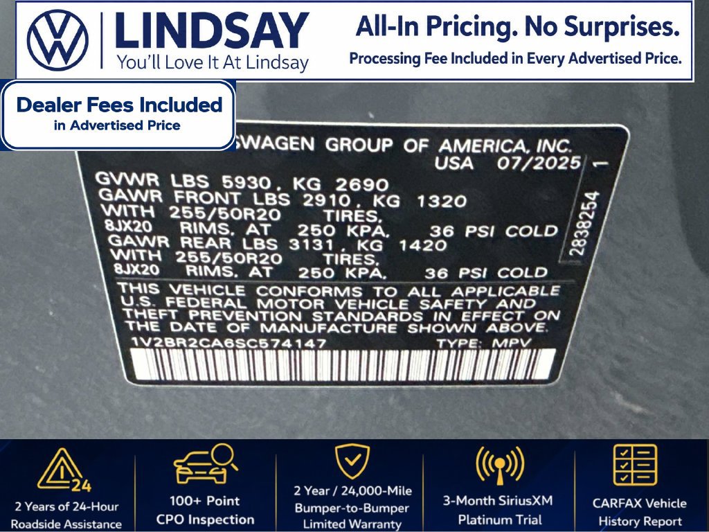 Used 2025 Volkswagen Atlas SEL AWD/4WD image 27