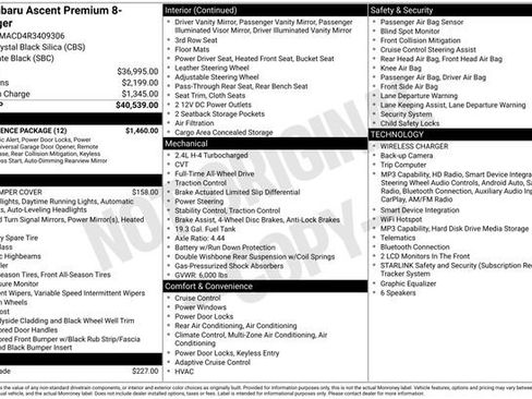 Used 2024 Subaru Ascent Premium w/ Convenience Package AWD/4WD image 19