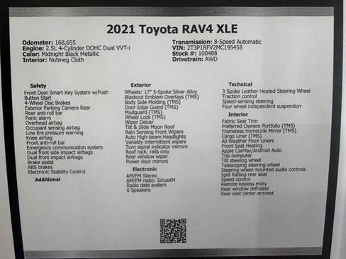 Used 2021 Toyota RAV4 XLE w/ Convenience Package AWD/4WD image 49
