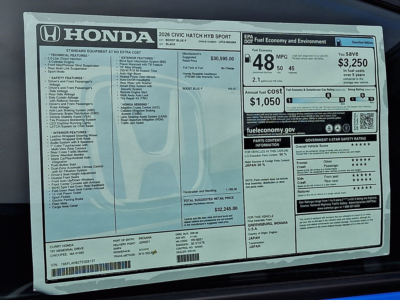 New 2026 Honda Civic Sport image 11