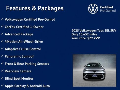 Used 2025 Volkswagen Taos SEL AWD/4WD image 5