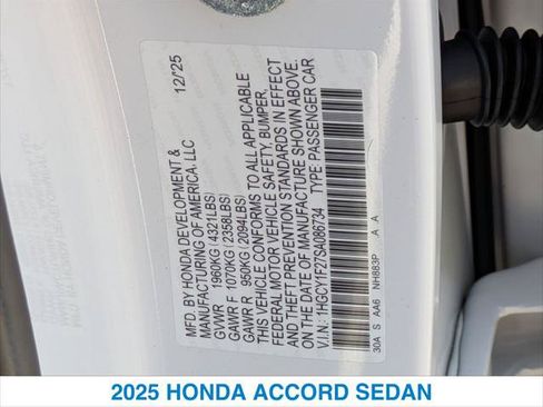 Certified 2025 Honda Accord LX image 26