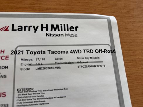 Used 2021 Toyota Tacoma TRD Off-Road w/ Technology Package image 25