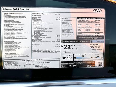 New 2025 Audi S5 Premium Plus image 18