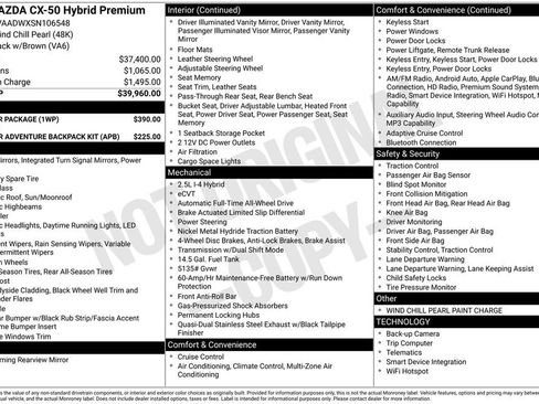 New 2025 MAZDA CX-50 AWD 2.5 Hybrid w/ Weather Package image 6