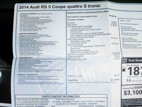 Used 2014 Audi RS 5 Coupe image 78