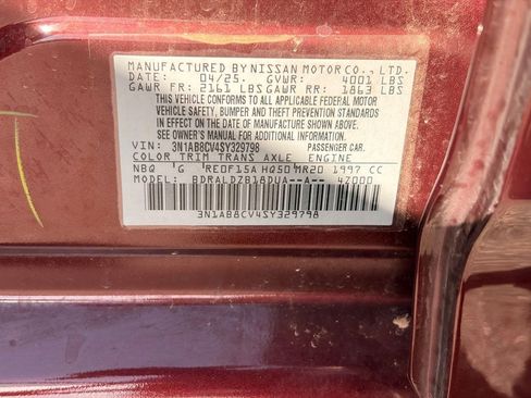 Certified 2025 Nissan Sentra SV w/ Trunk Package FWD image 32