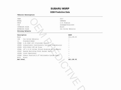 Used 2017 Subaru Impreza 2.0i Premium image 2