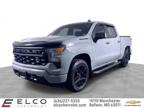 Certified 2024 Chevrolet Silverado 1500 Custom w/ Turbomax Blackout Package AWD/4WD image 1