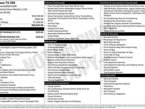 Used 2024 Lexus TX 350 FWD w/ Accessory Package (Z1) image 2