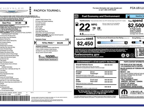 Certified 2024 Chrysler Pacifica Touring-L FWD image 3