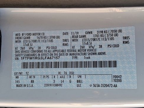 Used 2020 Ford F150 Raptor w/ Equipment Group 802A Luxury image 31