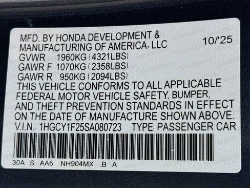 New 2025 Honda Accord LX image 30