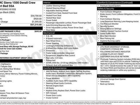 Used 2019 GMC Sierra 1500 Denali w/ Driver Alert Package II RWD image 2