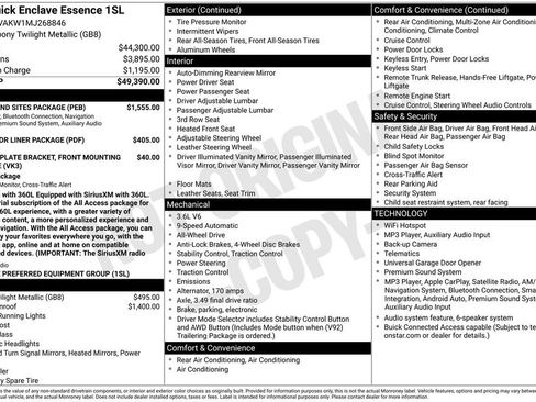 Used 2021 Buick Enclave Essence w/ Sound and Sites Package AWD/4WD image 41