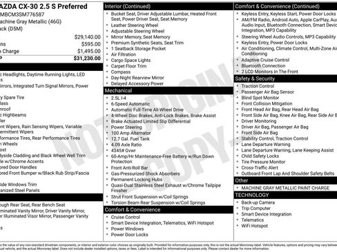 Certified 2025 MAZDA CX-30 AWD 2.5 S w/ Preferred Package image 38