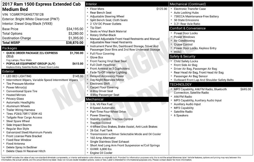 Used 2017 RAM 1500 Express AWD/4WD image 32