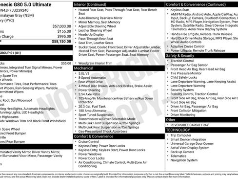 Used 2018 Genesis G80 5.0 Ultimate image 22