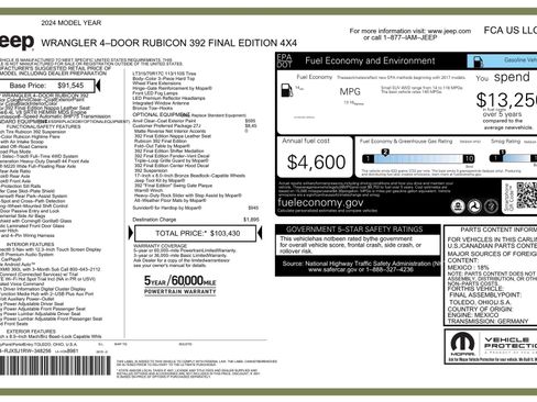 Used 2024 Jeep Wrangler Unlimited Rubicon 392 image 90