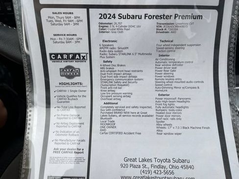 Certified 2024 Subaru Forester Premium AWD/4WD image 28