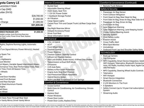 Certified 2025 Toyota Camry LE w/ Convenience Package FWD image 32