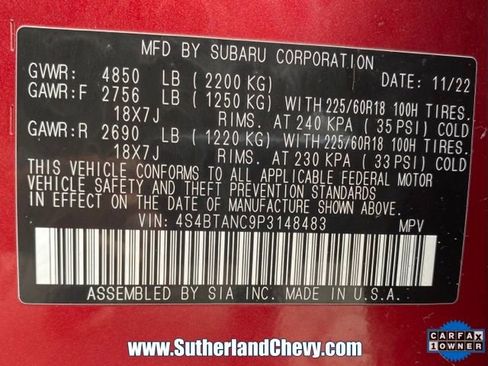 Used 2023 Subaru Outback Limited image 43