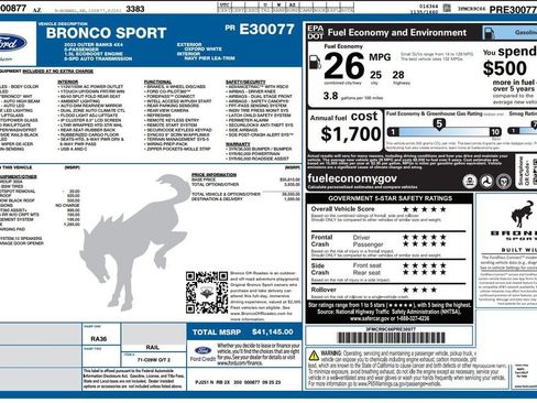 Used 2023 Ford Bronco Sport Outer Banks w/ Tech Package AWD/4WD image 4