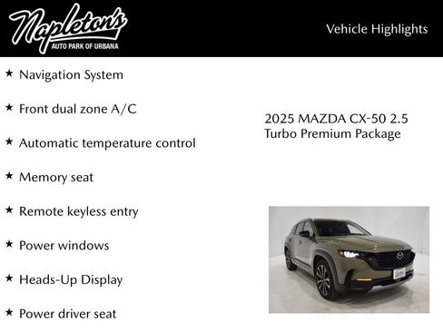 New 2025 MAZDA CX-50 AWD 2.5 Turbo w/ Accent Package image 15