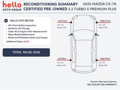 Certified 2025 MAZDA CX-70 3.3 Turbo S w/ Premium Plus AWD/4WD image 3
