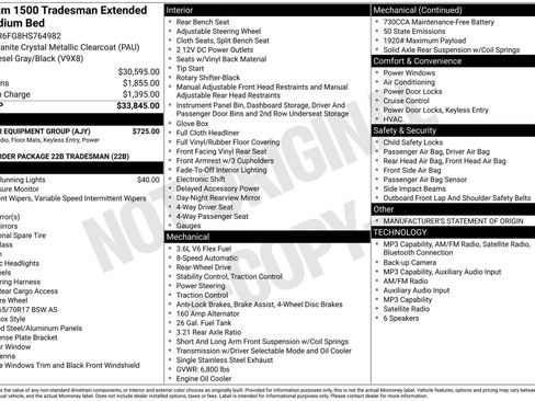 Used 2017 RAM 1500 Tradesman w/ Popular Equipment Group RWD image 2