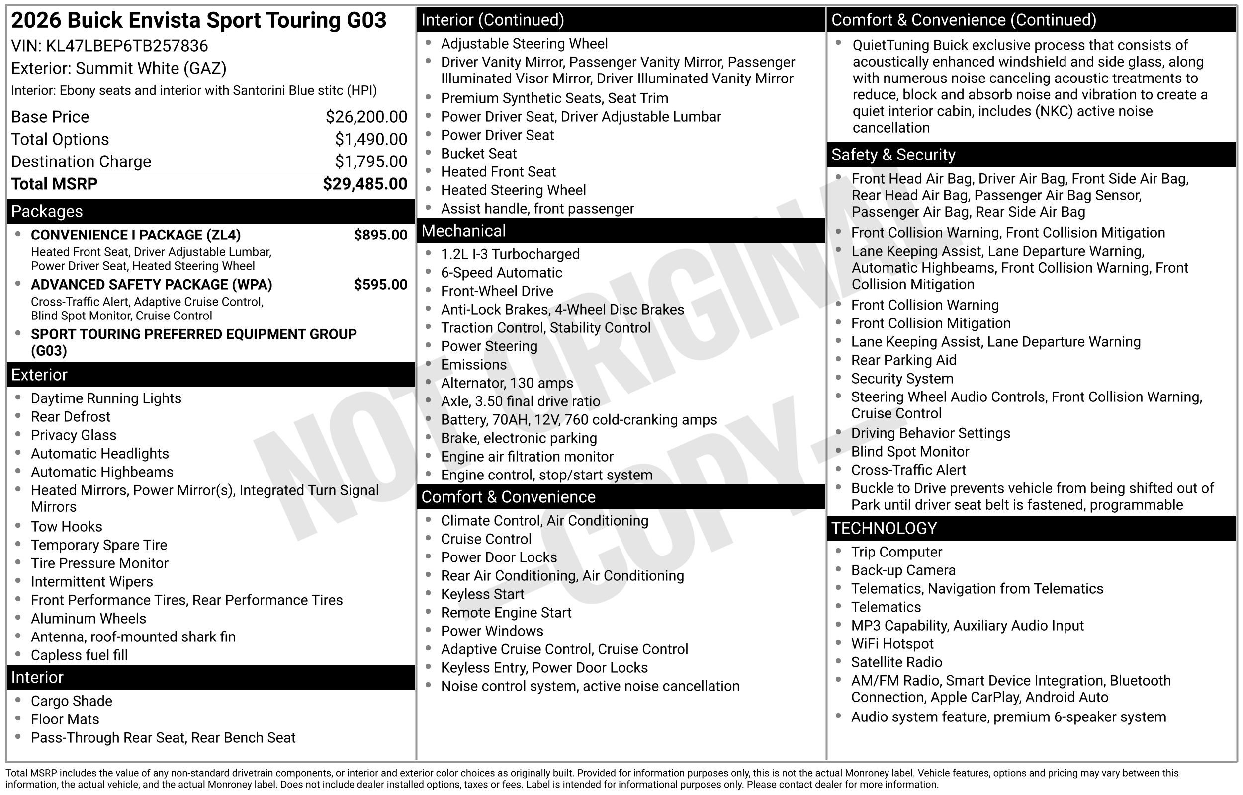 New 2026 Buick Envista Sport Touring w/ Convenience I Package FWD image 39