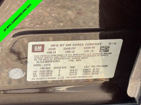 Used 2015 Chevrolet Trax LT w/ LPO, Protection Package image 29